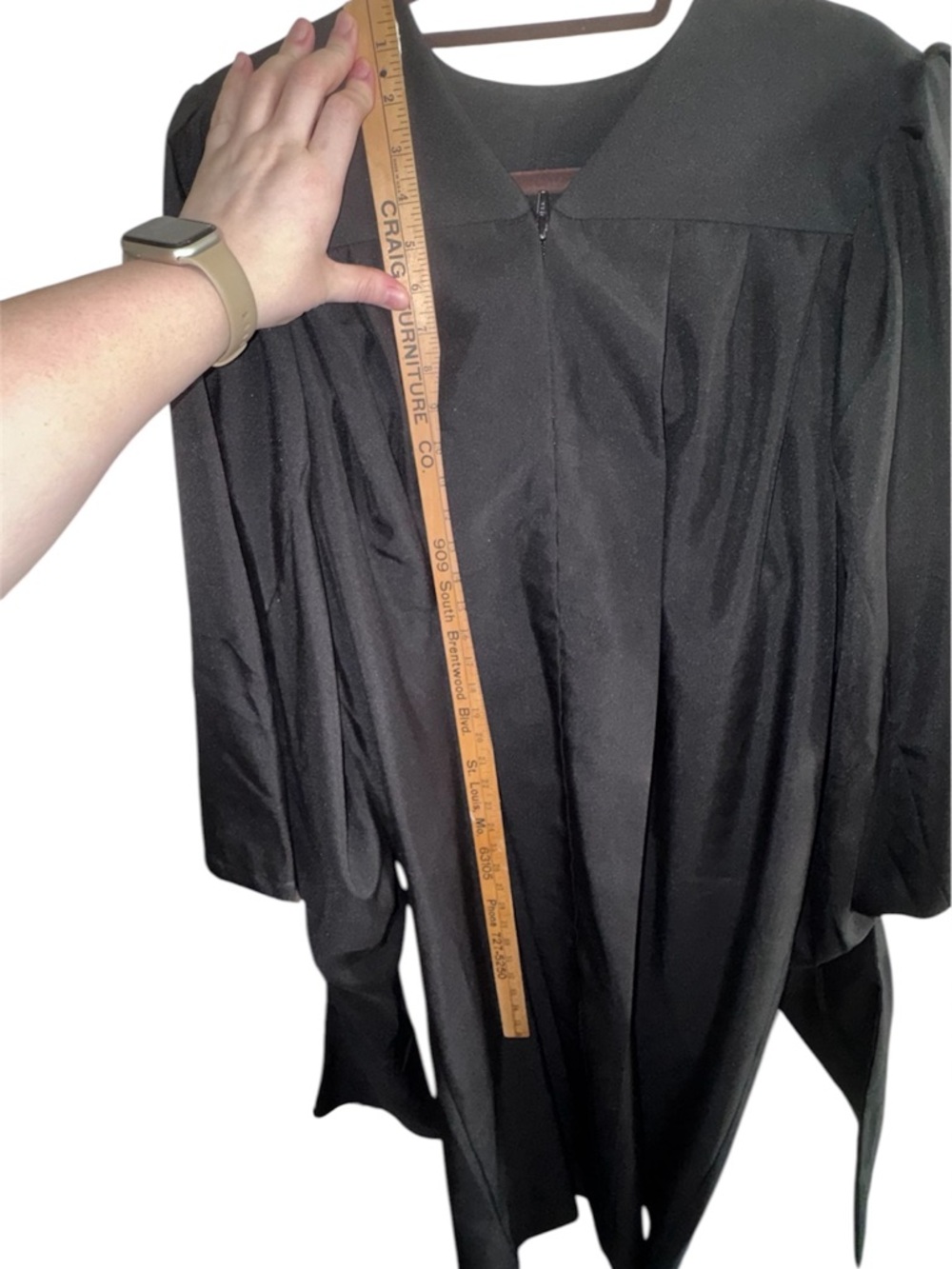 Masters Graduation Gown Size 51 Black Academic Regalia - Picture 5 of 7